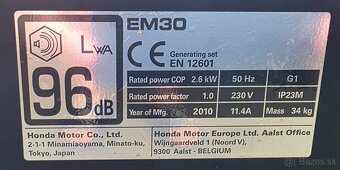Elektrocentrála HONDA EM30 - 5