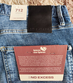 Pánske rifle No Excess - Tapered 712, Denim Stretch, 31/34 - 5