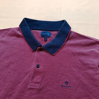 Gant bordová polokošeľa s krátkym rukávom oxford pique XL - 5