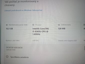 dotykový Dell Latitude 5500 ,Intel® Core™i5,16gb ram ,Win10 - 5