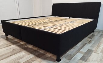 cierna polohovatelna manzelska postel Fines, 180x200x51 cm - 5