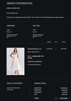 Mademoiselle White Tulle Midi Dress - 5