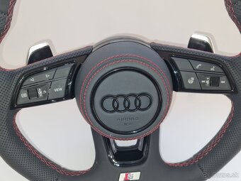 VYHRIEVANY AUDI Kožený volant Červená niť +AIRBAG + F1 PADLA - 5