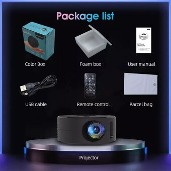 LED projektor  FHD s pripojením aj cez Power bank- novy - 5