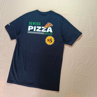 New Era čierne tričko s potlačou Pizza have a slice M - 5