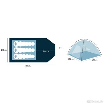 stan pre 3 osoby Zulu Dome 3 Black Long - 5