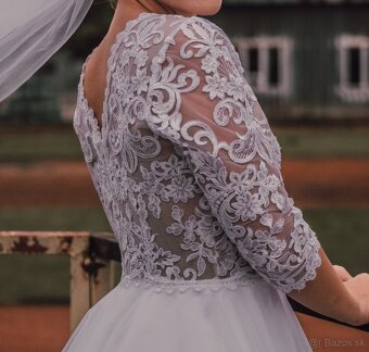 Svadobné šaty, 2ks závoj, kruh - 5