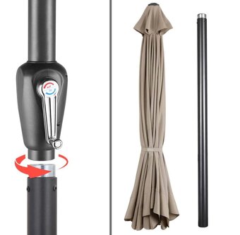 Záhradný slnečník Maui 330 cm taupe - 5