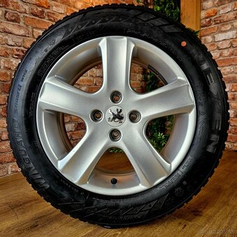 Alu R16 4x108 orig. PEUGEOT + ako nové zimné 205/60R16 - 5
