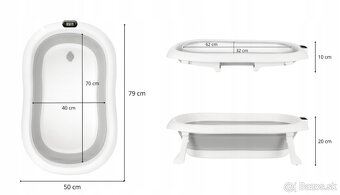 Skladacia vanička so stojanom, teplomerom a vankúšom - 5