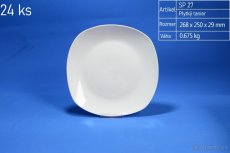 Dizajnové GASTRO štvorcové porcelánové taniere SQUARE 96ks - 5