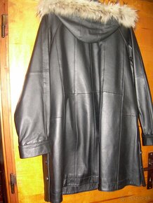 dámská kožená delší bunda (krátký kabát) -XL - 5