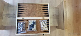 Predám drevené šachy / šach / dáma / backgammon - 5