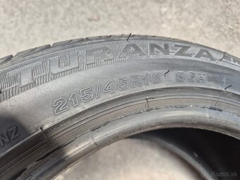 215/45 r16 letné 4 ks BRIDGESTONE - nejazdené - 5
