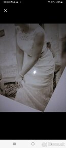 Svadobné šaty biele s bolerkom a kruhom - 5