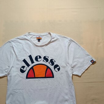 Ellesse biele tričko s potlačou letné tričko L - 5