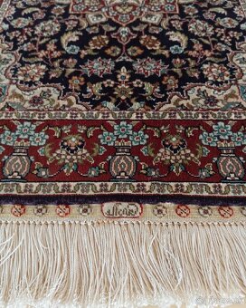 ⭐Perzský hodvábny koberec Isfahan – podpísaný 79x45⭐ - 5