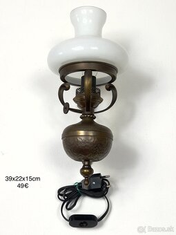 Starožitna Nastena mosadzna lampa - 5