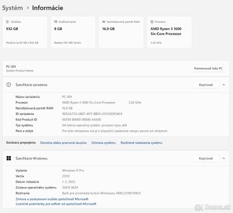 AMD Ryzen 5 / Radeon RX 580 8GB / 16GB RAM + 1TB SSD + WiFi - 5