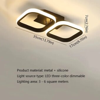 Stropné LED svietidlo - čierna, biela 36W - 5