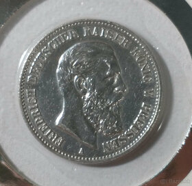Strieborna minca 2 Marka 1888 Friedrich, Prusko - 5