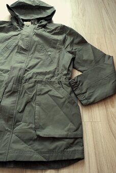 Zelená predĺžená bundička, v.M/L, 152 - 5