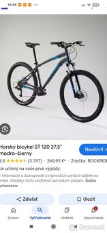 Predám kvalitny horsky bicykel rockrider st 120 27,5" koles - 5
