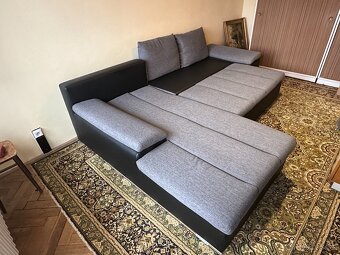 Rohová rozkladacia sedacia súprava - výborný stav - 5