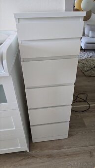 Vysoká komoda Ikea MALM 123x40cm biela - 5