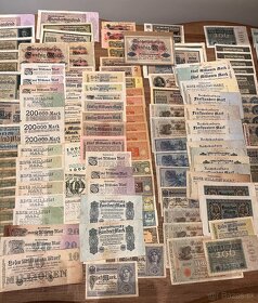 Zbierka nemeckých bankoviek + mince USA - 5