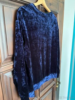 H&M Modra zamatová mikina č.S - 5