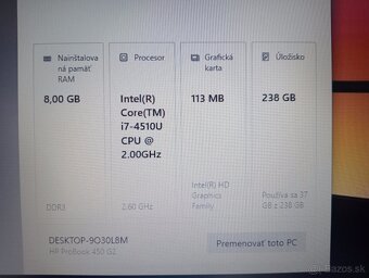 Hp Probook 450 g2 ,Intel® Core™i7 ,8gb ram ,ssd ,Windows 10 - 5