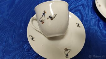 Čajová, kávová súprava, šálky, retro dizajn húsky - 5