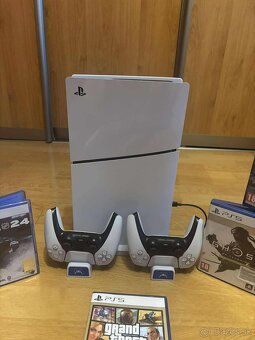 Playstation 5 Slim - mechanika + 7 hier, 2x herný ovládač - 5