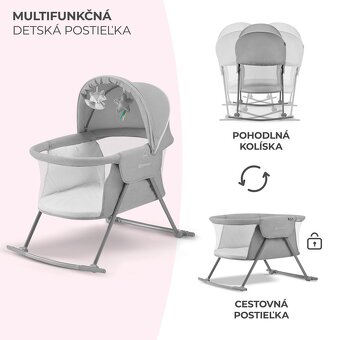 Kinderkraft postielka/koliska 3v1 Lovi Grey - 5