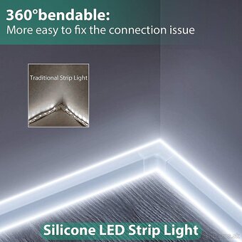 Lamomo LED pásik 2M, biely 12V stmievateľný neónový LED pási - 5