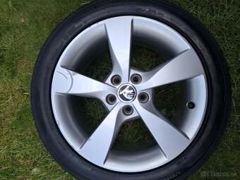 Komplet alu disky Škoda + letné pneu 215/45 R16 zn. Hankook - 5