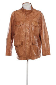 dlhý pánsky čierny kožený kabát - veľkosť XL/XXL - 5