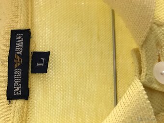 EMPORIO ARMANI žlté pánske tricko L/XL - 5