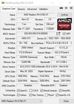 AMD RX6700XT 12GB GDDR6 - 5