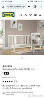 Postieľka detská 60x120cm na predaj značka Ikea Gulliver - 5