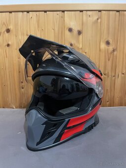 Moto prilba W-TEC V331 PR Graphic - Red-Grey, velkost S. - 5