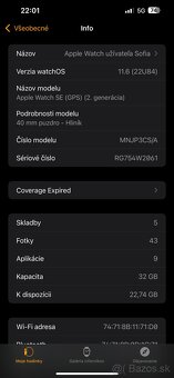 Predám Apple watch SE 2.gen 40mm - 5