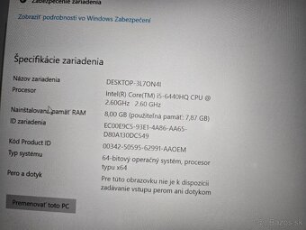 Lenovo Thinkpad T460p so 120gb ssd diskom i5 procesorom a 8g - 5