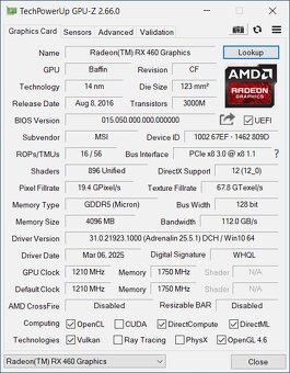 PREDANÉ - Predám grafickú kartu MSI Radeon RX 460 4GB - 5