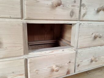 Starožitná skrín, LÉKÁRENSKÁ šuplíková skrín, smrková komoda - 5