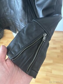 Čierna kožená bunda PROMOD - 5