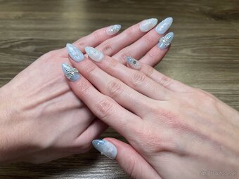 Press-on nechty - Blue Blossom - 5