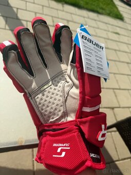 Rukavice Bauer Mach čierne , červené 14” - 5