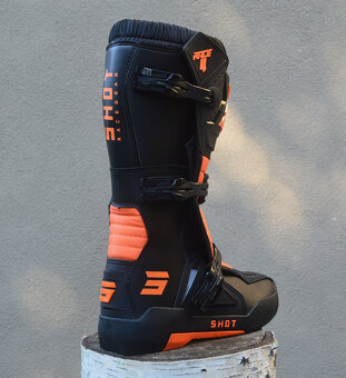 topánky MX ATV čižmy čierno oranžové fluo shot - 5